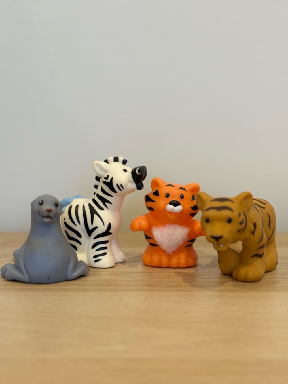 Fisher-Price Little People Zoo Animal Lot of 4 Seal, Zebra, Tigers Replacements